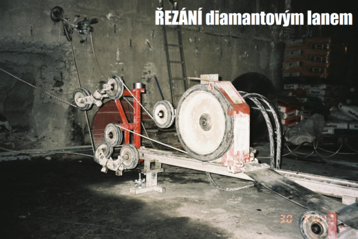 řezání diamantovým lanem